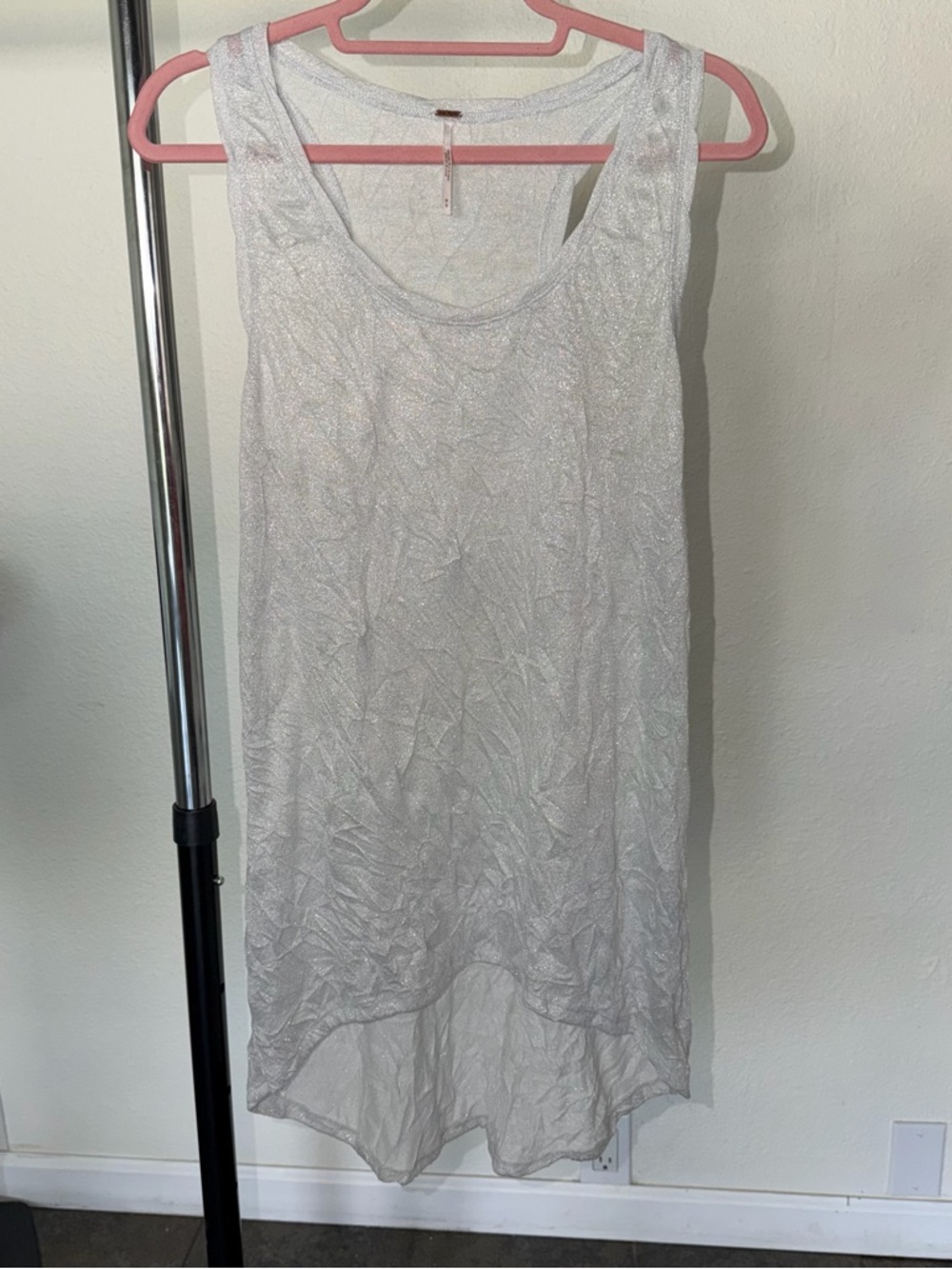 Free People Light Silver Knit Tank